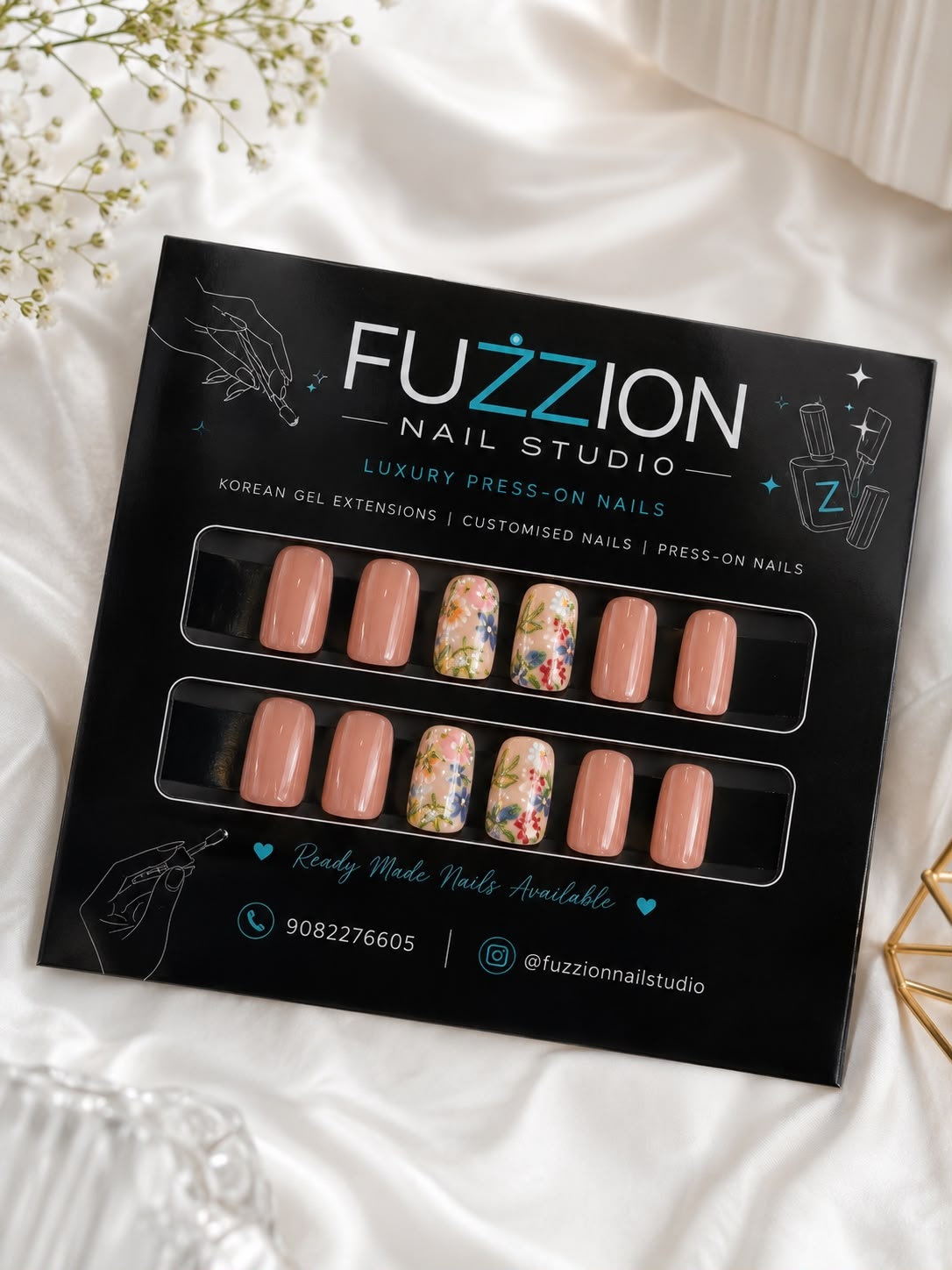 3D Gemstone & Glitter Party Nails